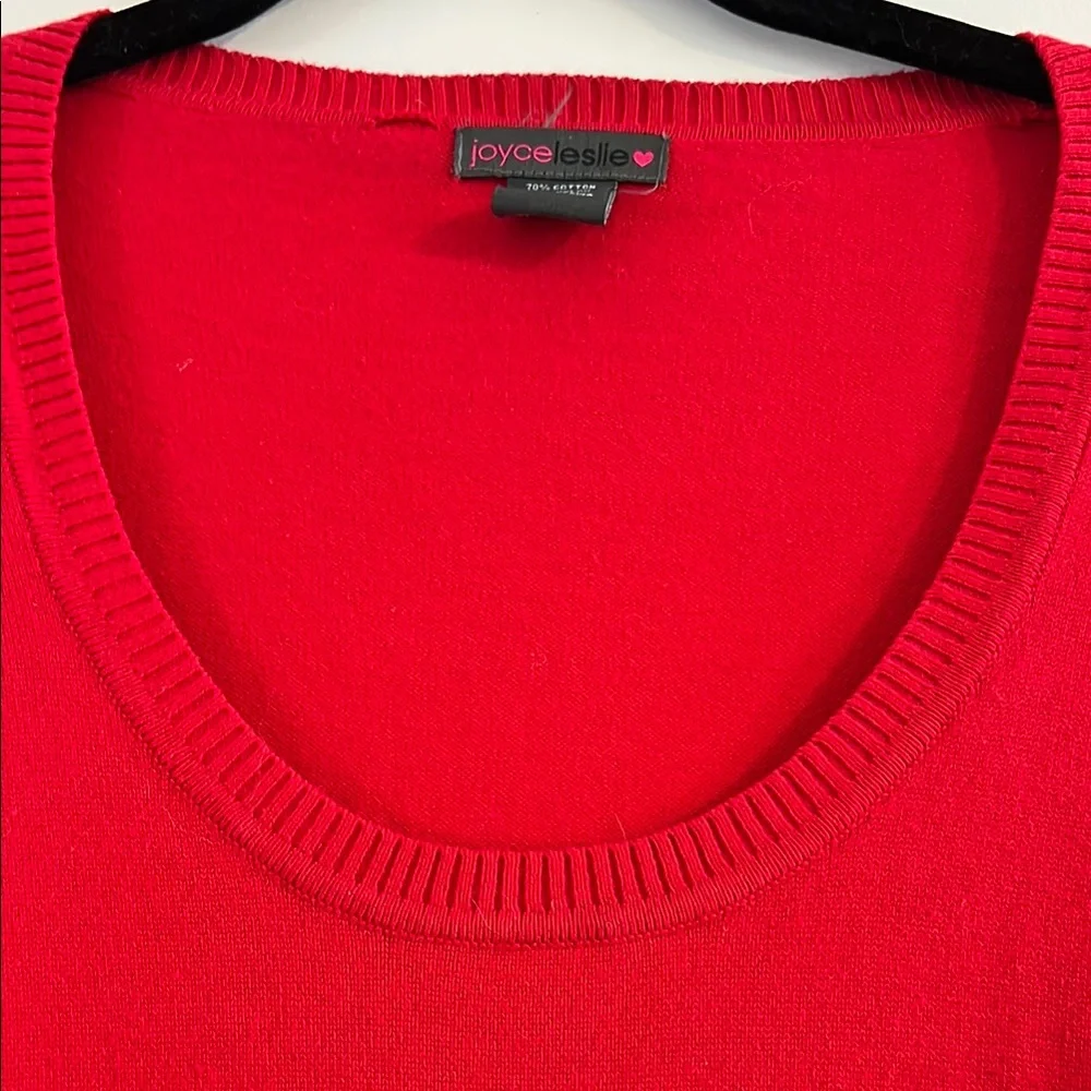 Joyce Leslie Vibrant Red V-Neck Knit Dress Size M